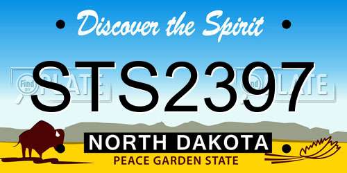 STS2397 North Dakota License Plate