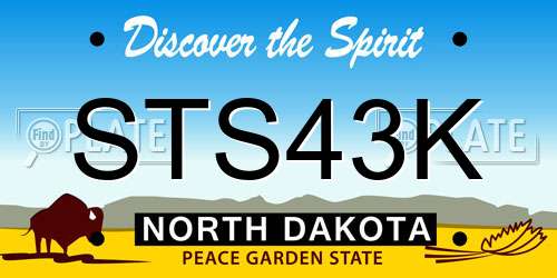STS43K North Dakota License Plate