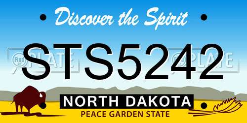 STS5242 North Dakota License Plate