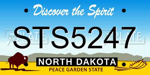 STS5247 North Dakota License Plate