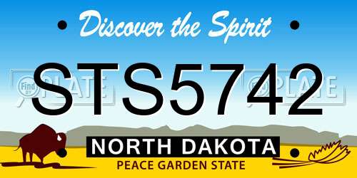 STS5742 North Dakota License Plate