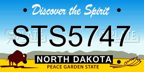STS5747 North Dakota License Plate