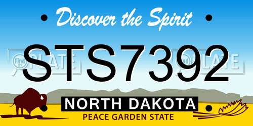 STS7392 North Dakota License Plate