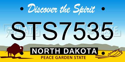 STS7535 North Dakota License Plate