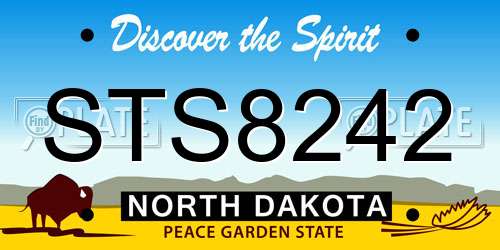 STS8242 North Dakota License Plate