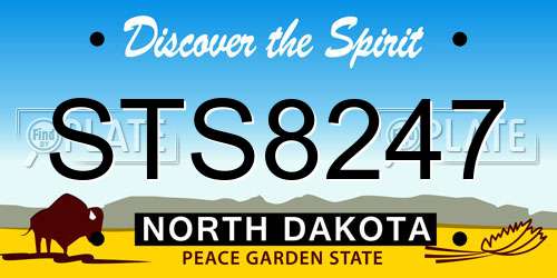 STS8247 North Dakota License Plate