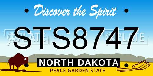 STS8747 North Dakota License Plate