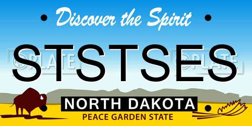 STSTSES North Dakota License Plate