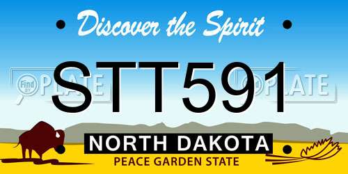 STT591 North Dakota License Plate