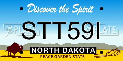 STT59I North Dakota License Plate