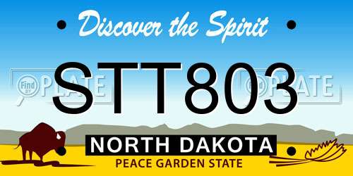 STT803 North Dakota License Plate
