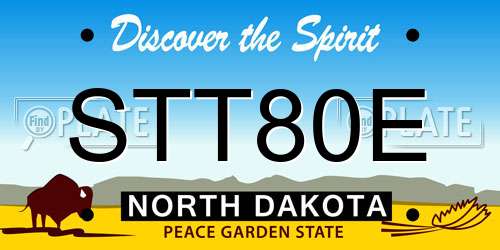 STT80E North Dakota License Plate
