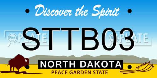 STTB03 North Dakota License Plate