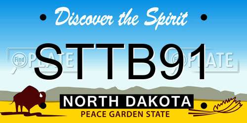 STTB91 North Dakota License Plate