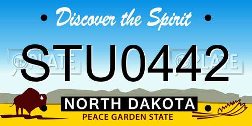 STU0442 North Dakota License Plate