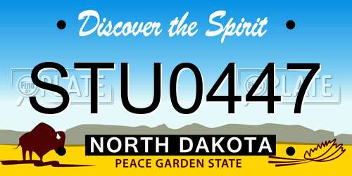 STU0447 North Dakota License Plate