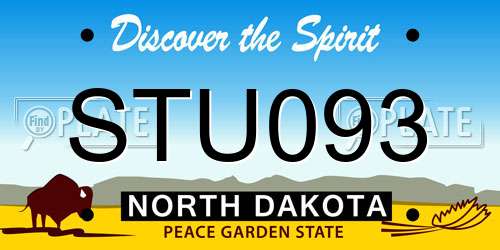 STU093 North Dakota License Plate