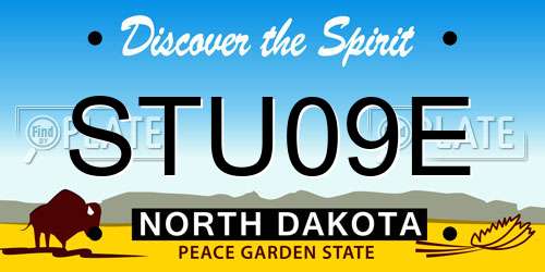 STU09E North Dakota License Plate