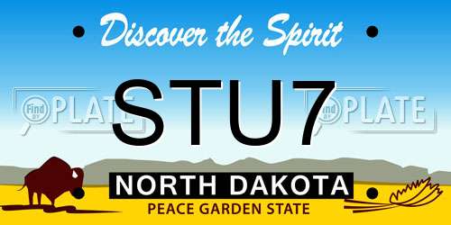STU7 North Dakota License Plate