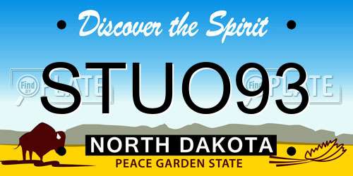 STUO93 North Dakota License Plate