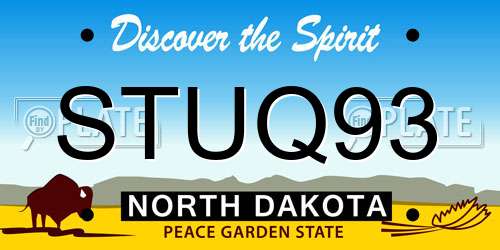 STUQ93 North Dakota License Plate