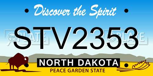 STV2353 North Dakota License Plate