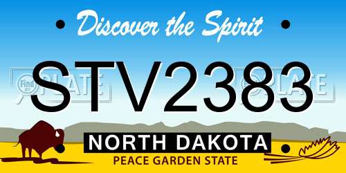 STV2383 North Dakota License Plate