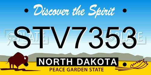 STV7353 North Dakota License Plate