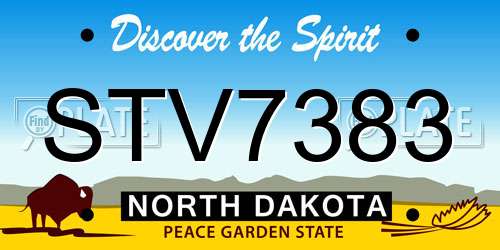 STV7383 North Dakota License Plate