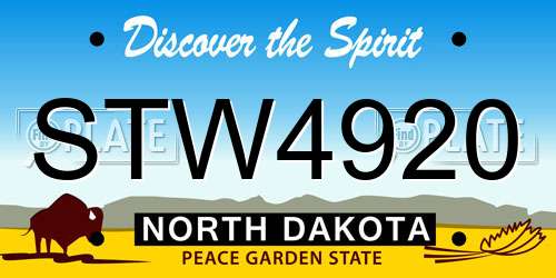 STW4920 North Dakota License Plate