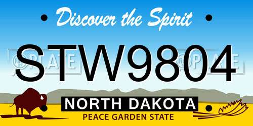 STW9804 North Dakota License Plate