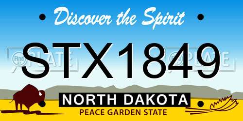 STX1849 North Dakota License Plate