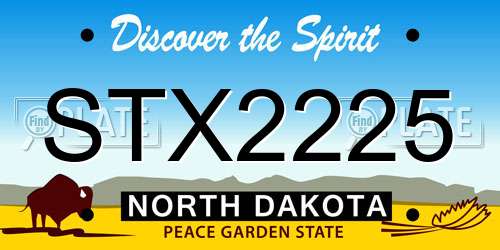 STX2225 North Dakota License Plate