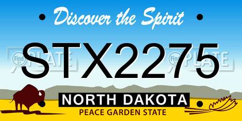 STX2275 North Dakota License Plate