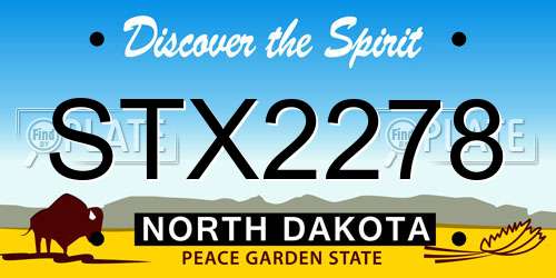 STX2278 North Dakota License Plate