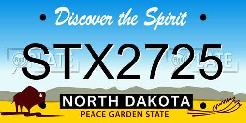 STX2725 North Dakota License Plate