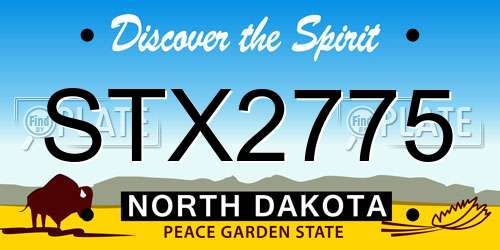 STX2775 North Dakota License Plate
