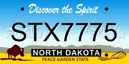 STX7775 North Dakota License Plate