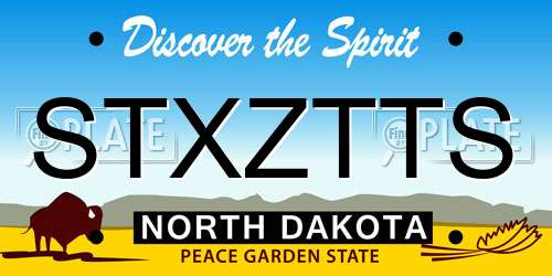 STXZTTS North Dakota License Plate