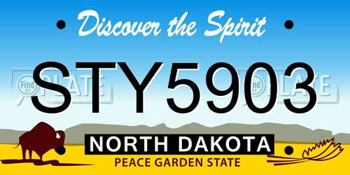 STY5903 North Dakota License Plate