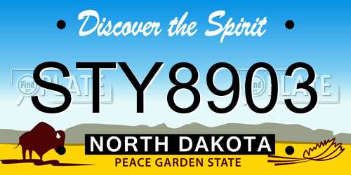 STY8903 North Dakota License Plate
