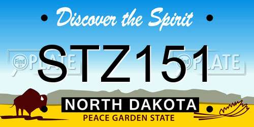 STZ151 North Dakota License Plate