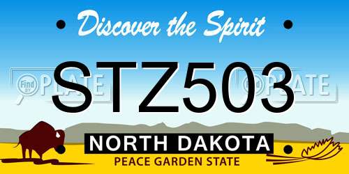 STZ503 North Dakota License Plate