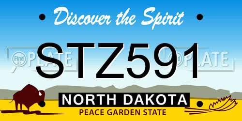 STZ591 North Dakota License Plate