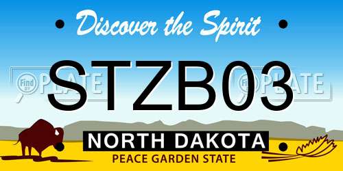 STZB03 North Dakota License Plate