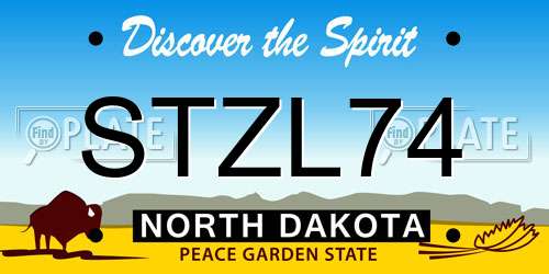STZL74 North Dakota License Plate