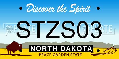 STZS03 North Dakota License Plate