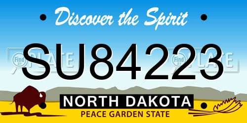 SU84223 North Dakota License Plate