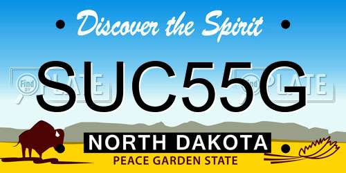 SUC55G North Dakota License Plate