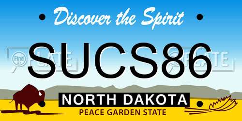 SUCS86 North Dakota License Plate